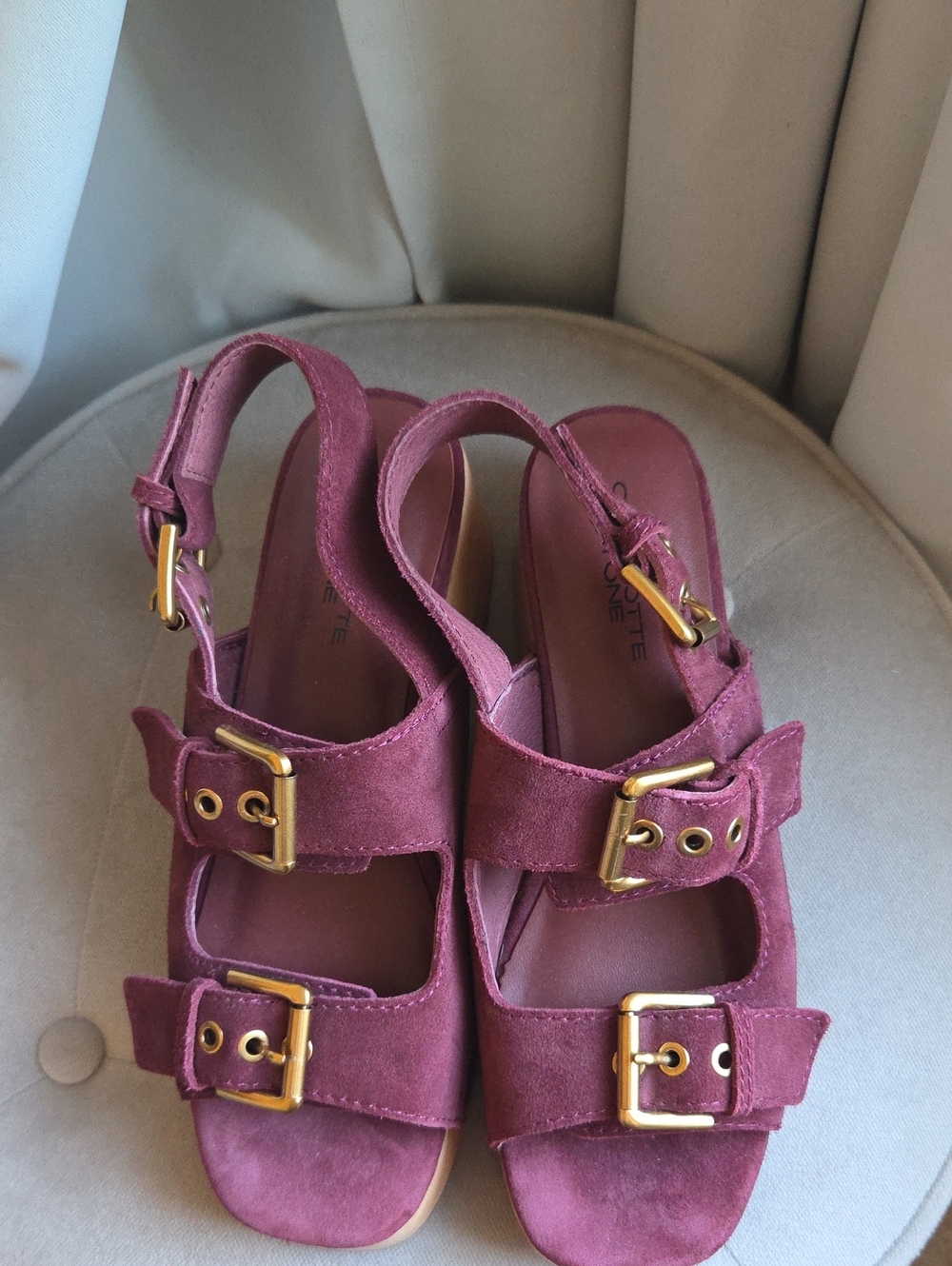 Charolotte Stone Clog Sandals Size 9 - Picture 3 of 7